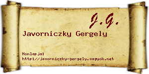 Javorniczky Gergely névjegykártya